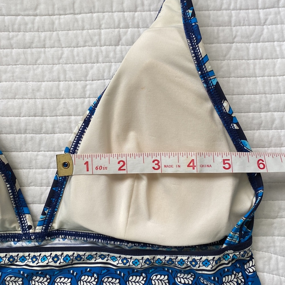 Michael Kors Halter Tankini Tank Top Swimwear Blue Black Tan NWOT Small - Picture 10 of 16